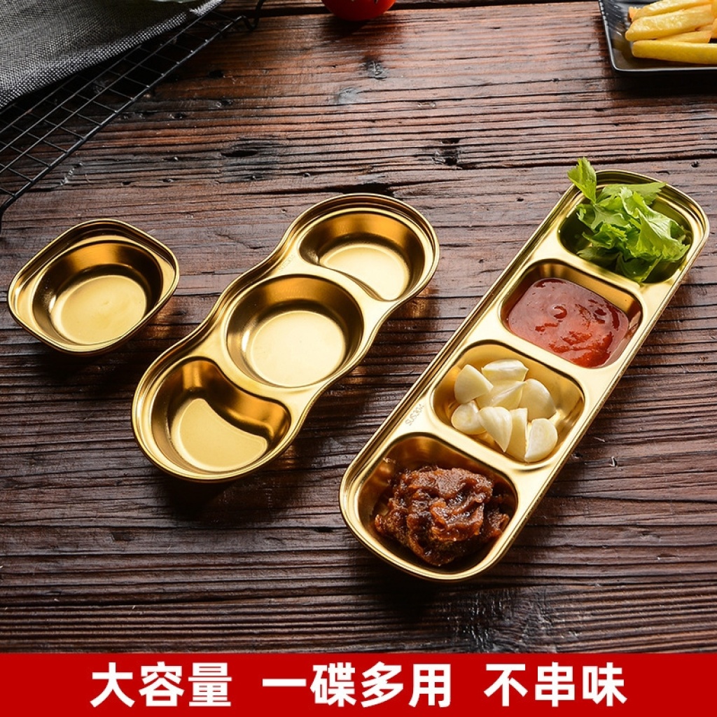 Multi-functional stainless steel seasoning dish