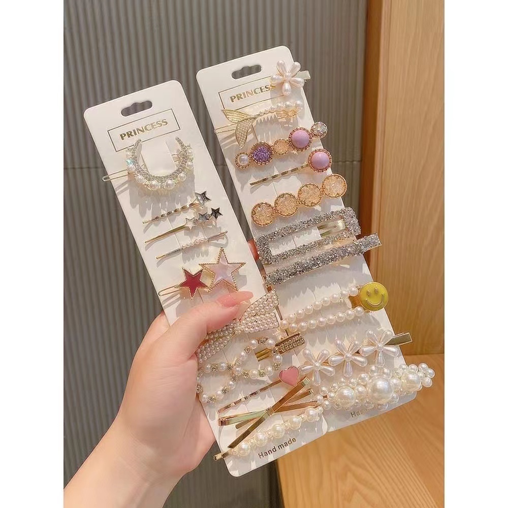 The new 2023 trendy water diamond hair clip, side one-line clip, Korean girl bangs hair clip, hair clip headwear Specification image