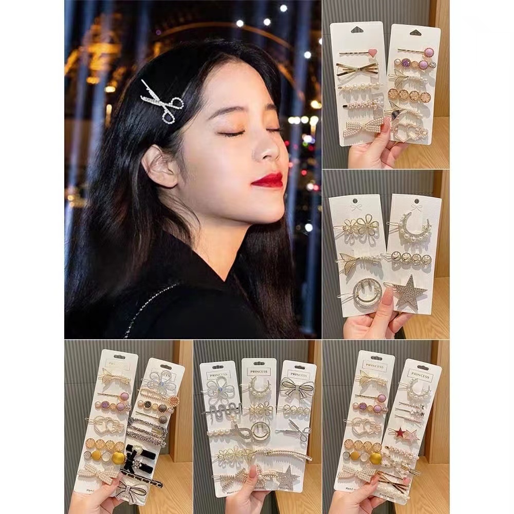 The new 2023 trendy water diamond hair clip, side one-line clip, Korean girl bangs hair clip, hair clip headwear