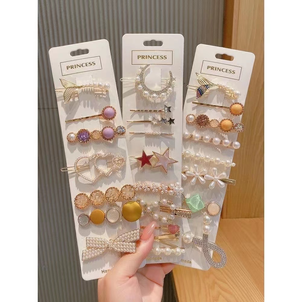 The new 2023 trendy water diamond hair clip, side one-line clip, Korean girl bangs hair clip, hair clip headwear details Picture