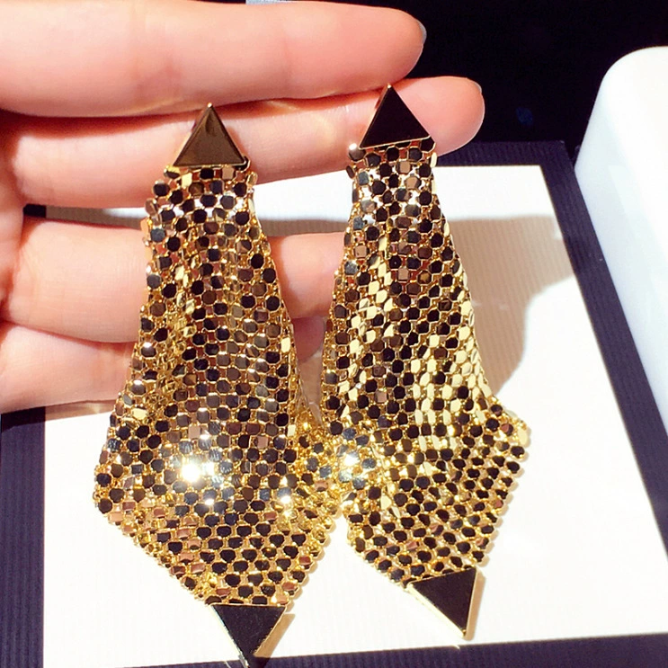 跨境电商新款时尚大气高级感耳环夸张潮流亮片气质耳钉耳坠耳饰品女1218饰品HT53067