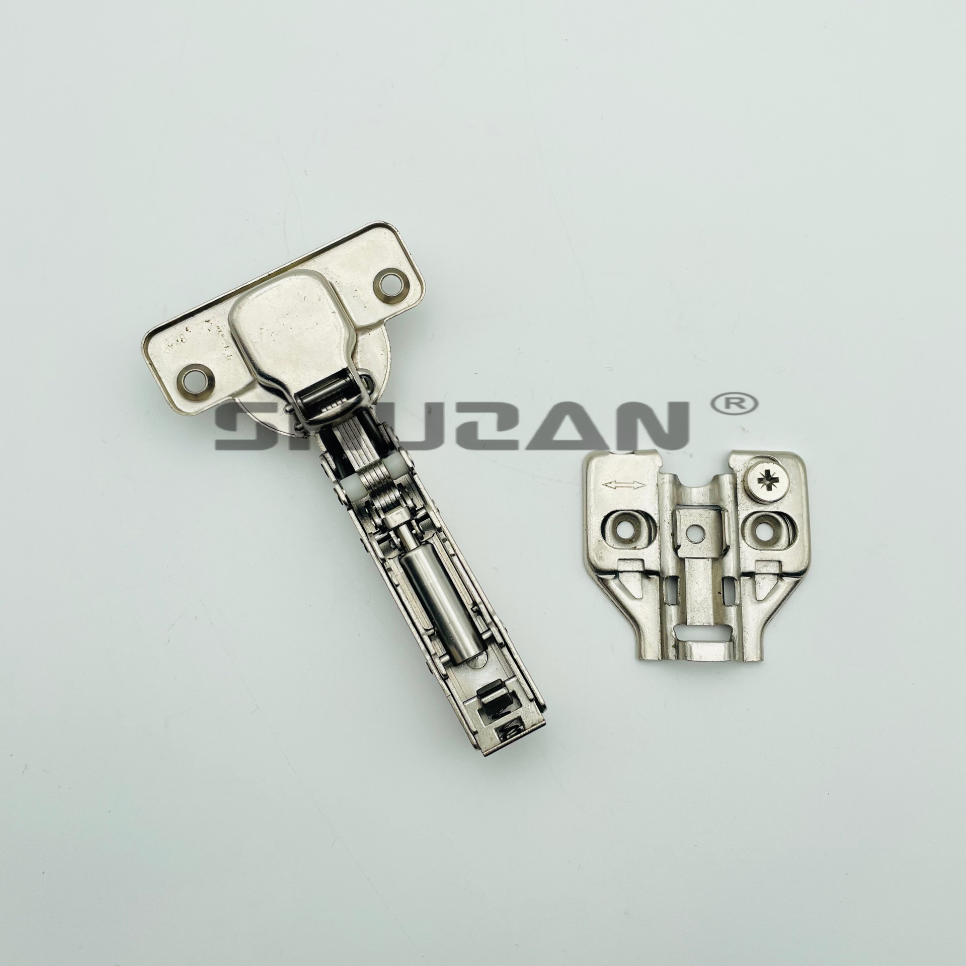Shuzan Hydraulic hinges, stainless steel buffer damping cabinet door hinges, silent and smooth door hinges, factory direct sales Specification image