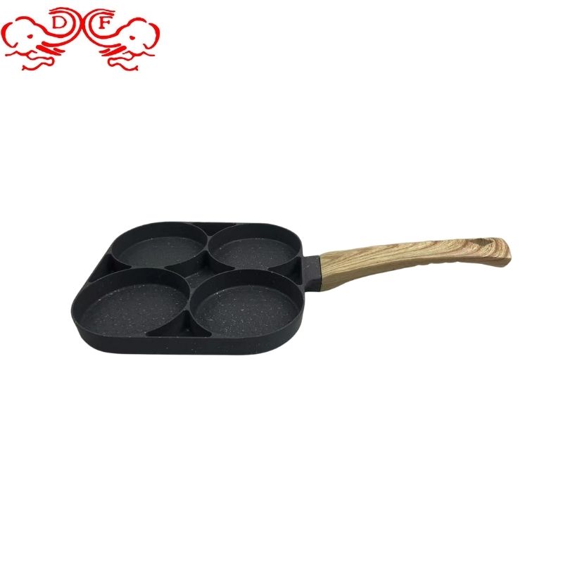 DF99744 Cast iron pan, egg frying pan, deep-fried egg burger, home egg dumpling pan, non-stick flat pan, teppanyaki frying pan, mica stone flat pan, DF Trading House Application Scenario