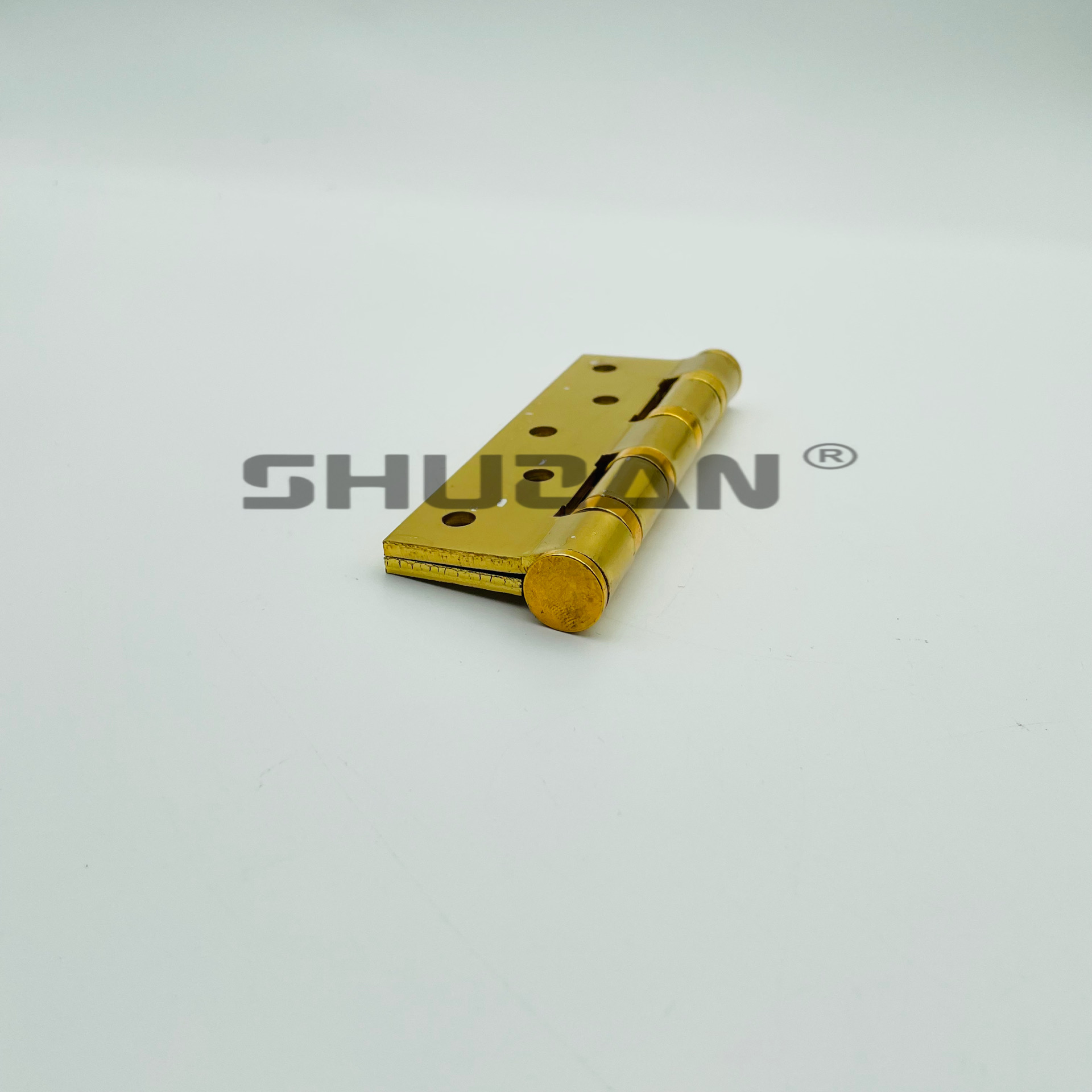 Shuzan Hardware Hydraulic Hinges, 3-door hinges, golden parallel double-opening hinges, door and window furniture hardware accessories Factory direct sales Specification image