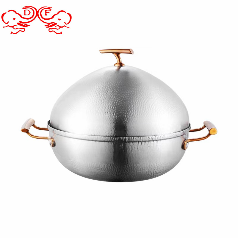 DF99040 Stainless steel coconut pot, three-layer thickened copper hot pot, induction cooker, double-flavored pot, thickened soup pot, coconut chicken pot, Skewer pot, DF Trading House Specification image