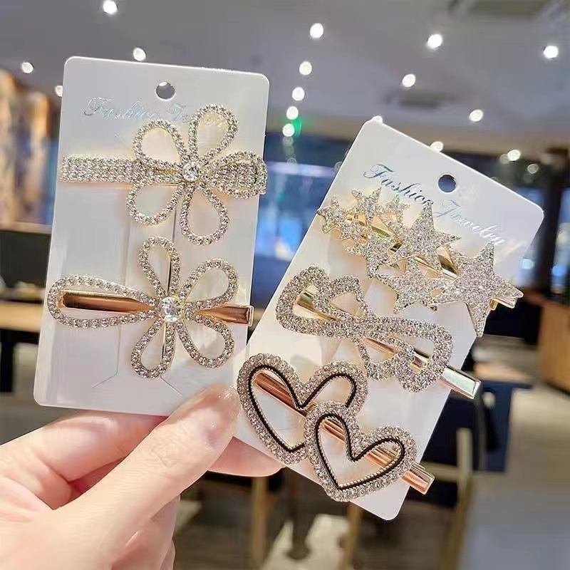 发饰/发夹套装/发夹白底实物图