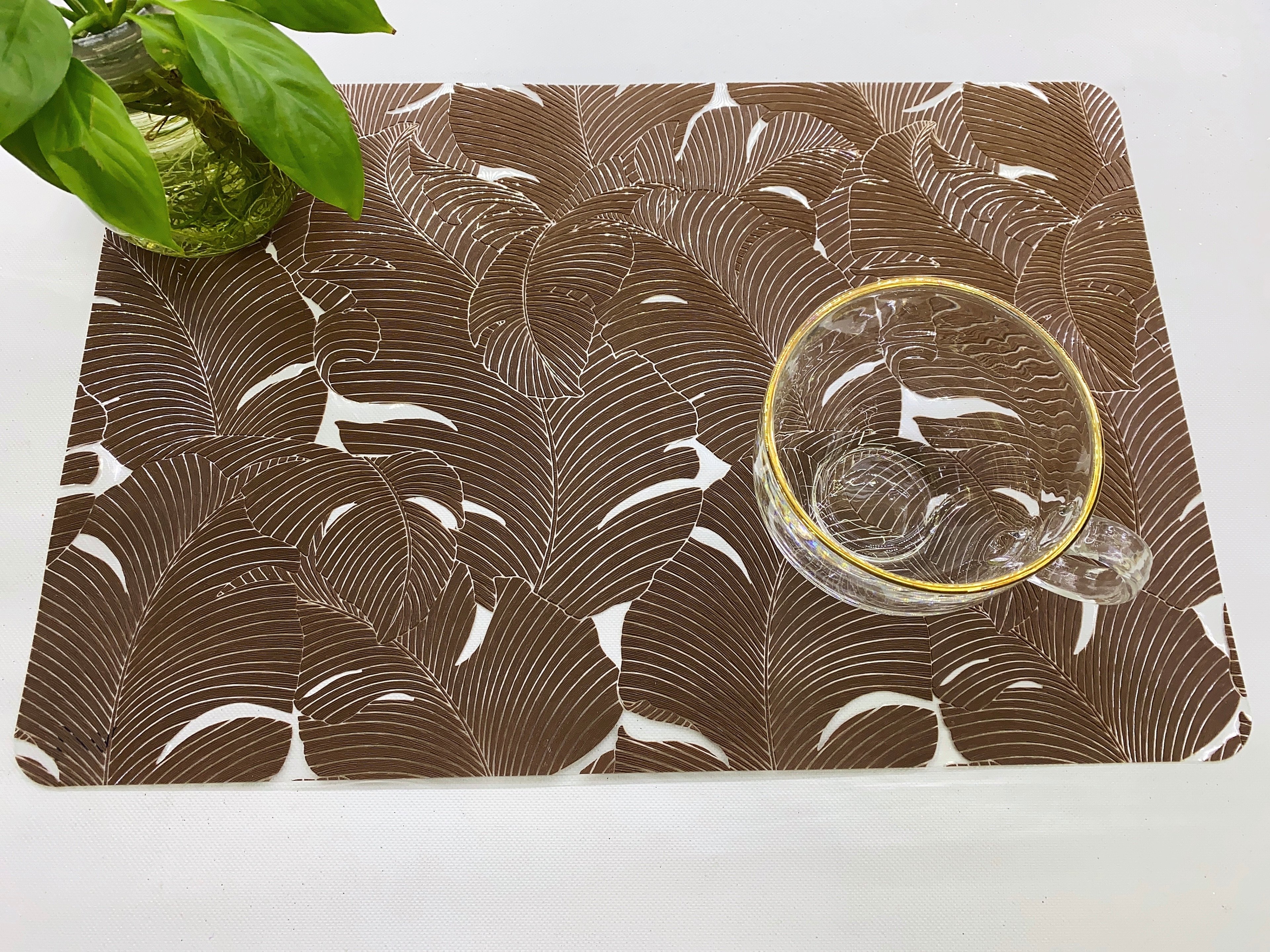 PP餐垫长方芭蕉叶隔热垫装饰餐桌垫酒店餐厅咖啡厅西餐垫