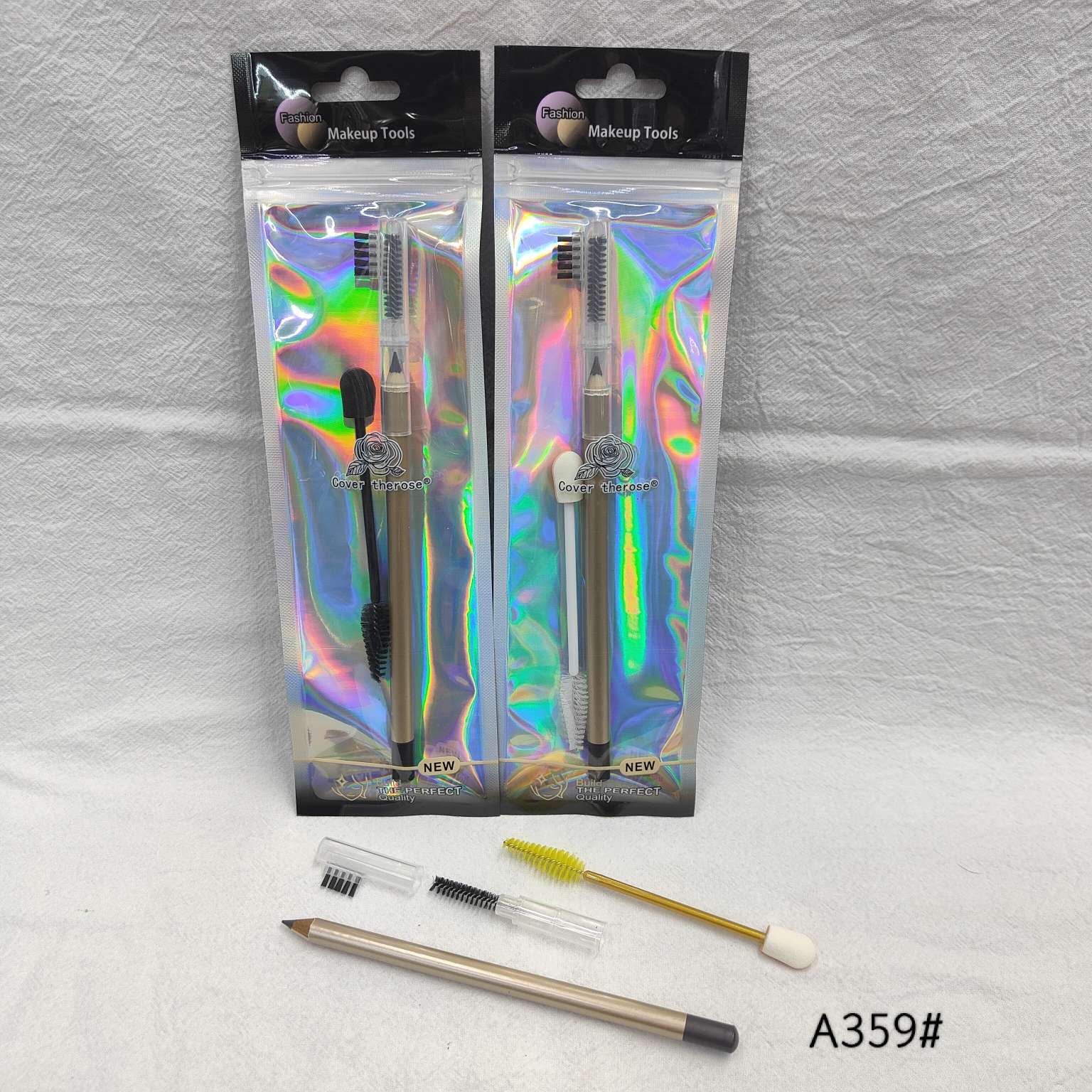 玫瑰A359#2支单支刷睫毛刷眉梳海绵头眉笔组合化妆刷26414仙得丽化妆工具详情图1