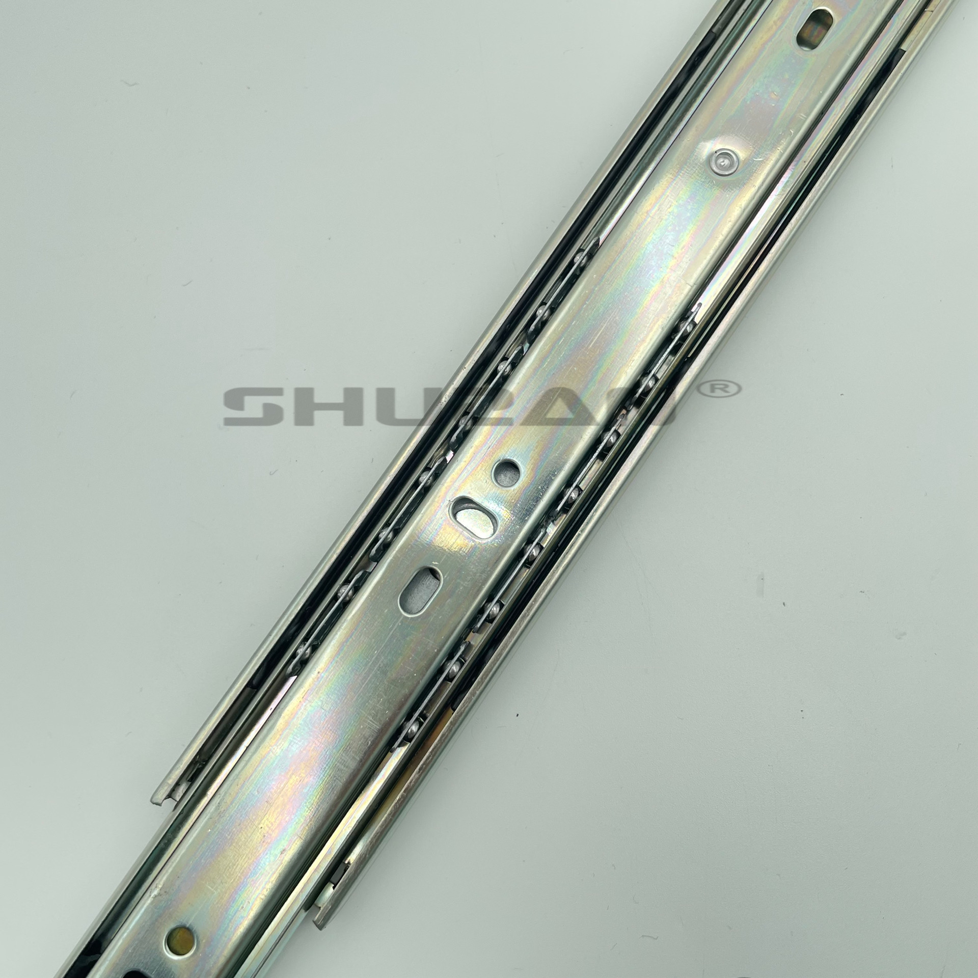 Shuzan XX brand drawer track three-section telescopic buffer damping slide rail, modern furniture hardware slide rail, silent design Item Picture