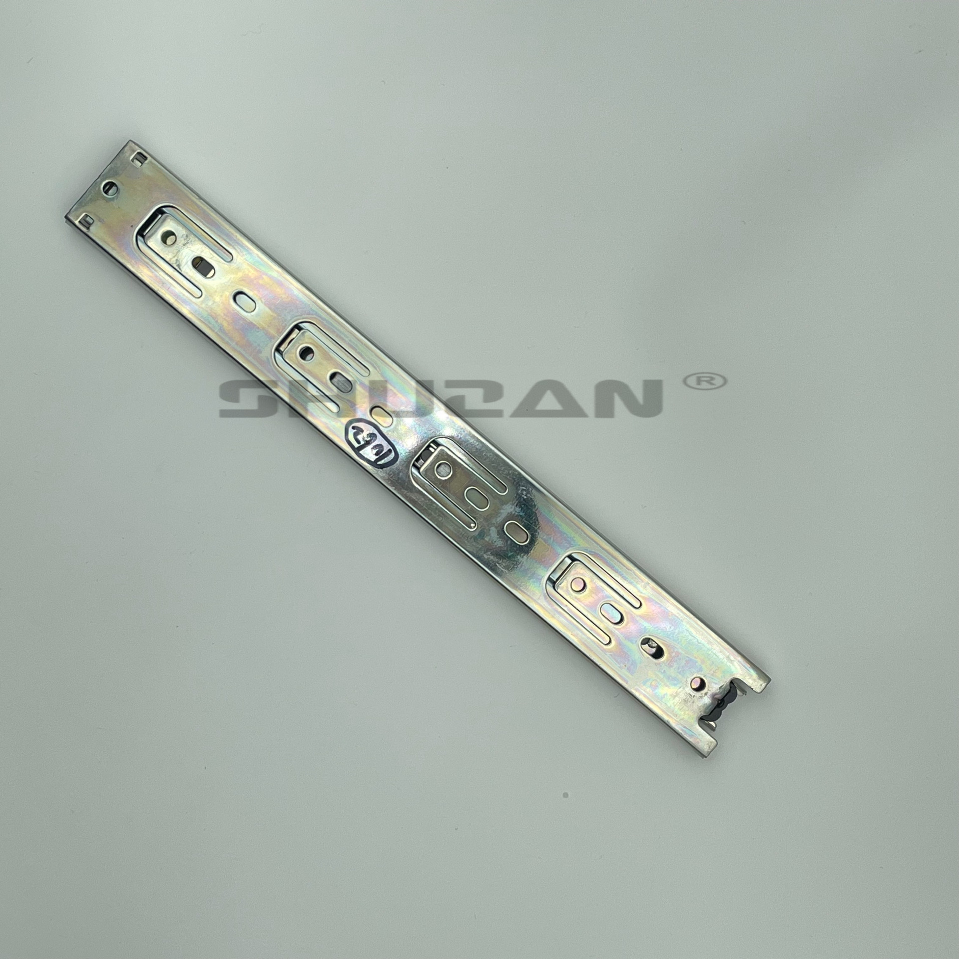 Shuzan XX brand drawer track three-section telescopic buffer damping slide rail, modern furniture hardware slide rail, silent design Specification image