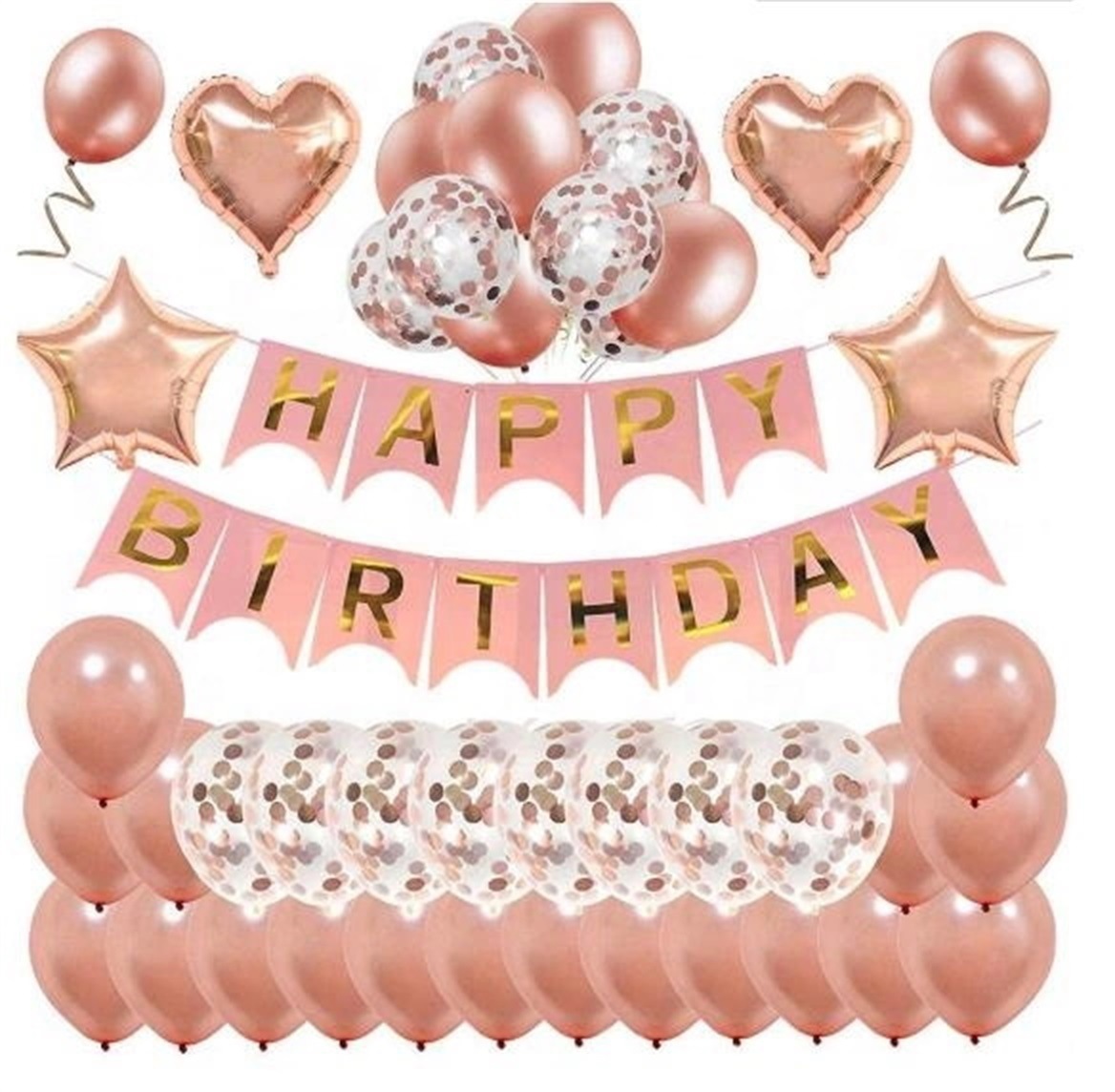 Cross-border Birthday Happy Balloon Set, latex aluminum film, paper scraps, sequins, balloons, children's birthday party decoration supplies