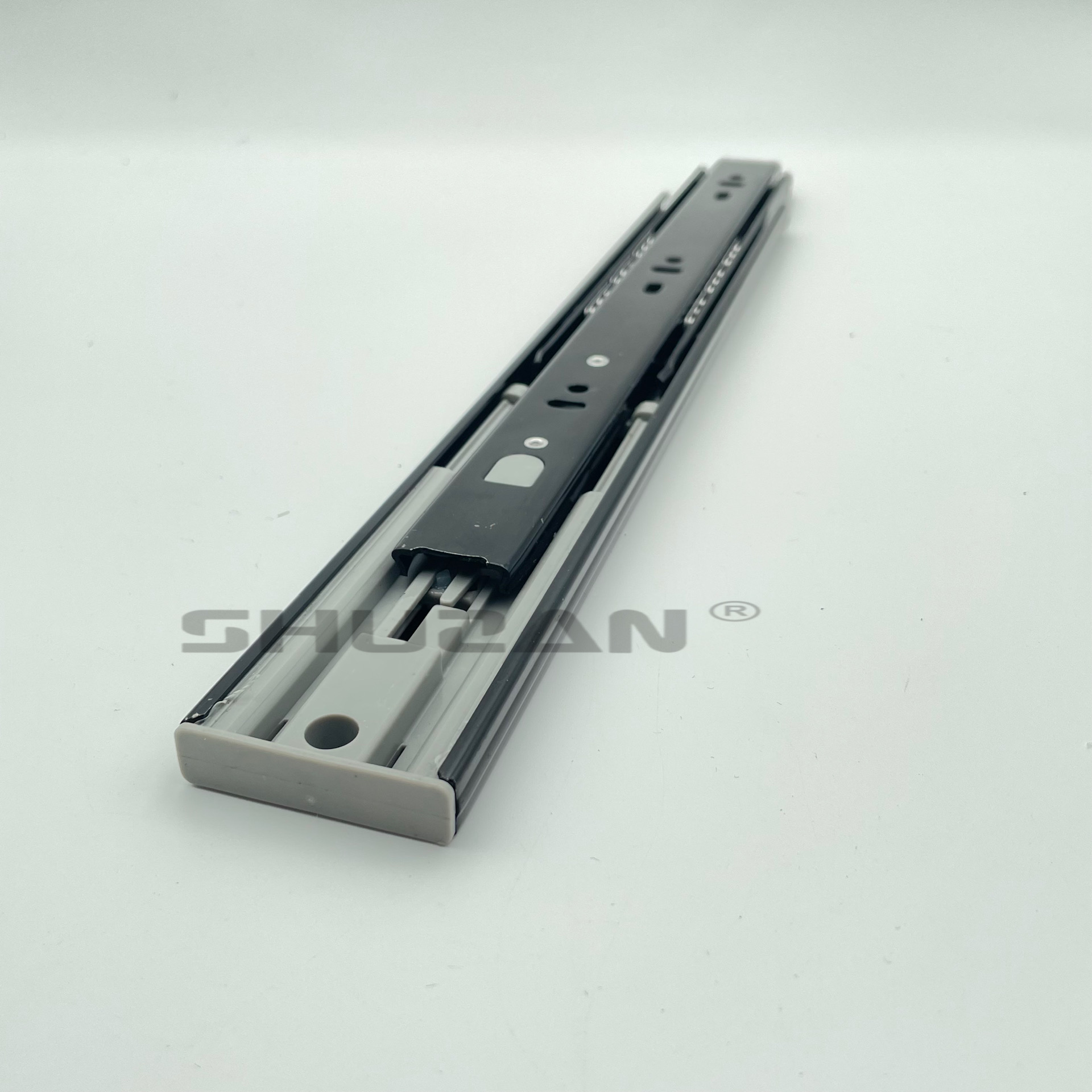 Shuzan XX brand three-section telescopic buffer damping drawer track slide rail, simple furniture accessory drawer cabinet slide rail Application Scenario