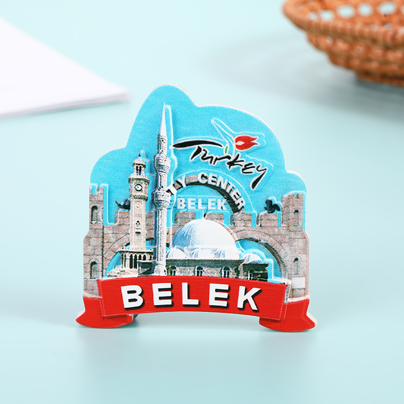 Fabricante en stock turquía viajes recuerdos BELEK atracciones paisaje de la ciudad resina creativa refrigerador parche al por mayor Specification image