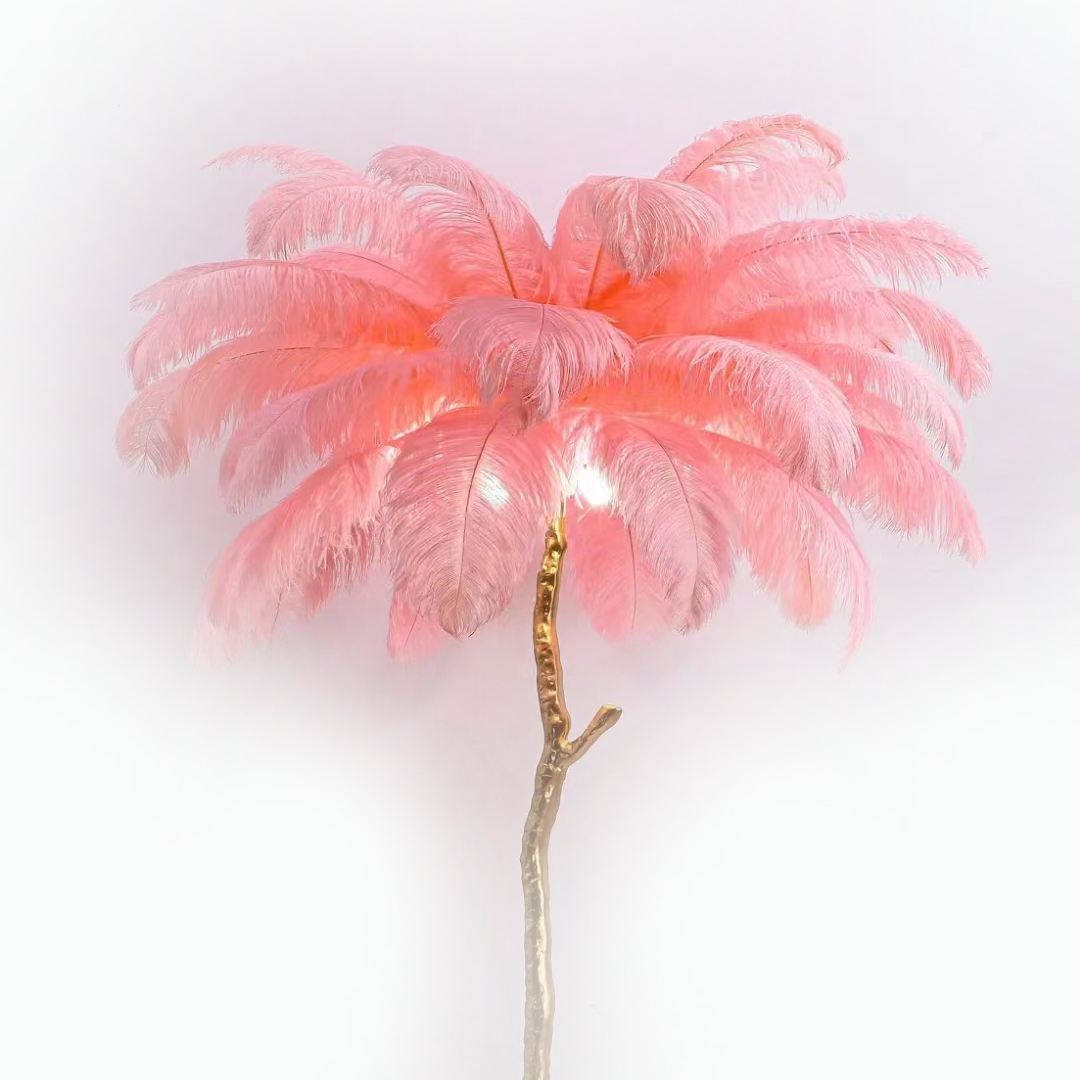 DIY台灯落地灯、婚礼装饰、拍摄道具、多彩鸵鸟毛整只、细杆40~45cm、颜色可选