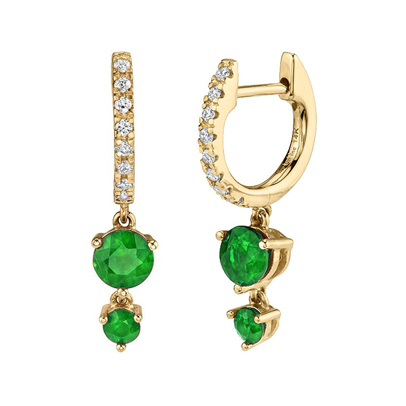 Silver needle circular colored zircon earrings for women, light luxury, niche fashion, retro ear rings and earrings detail image 6