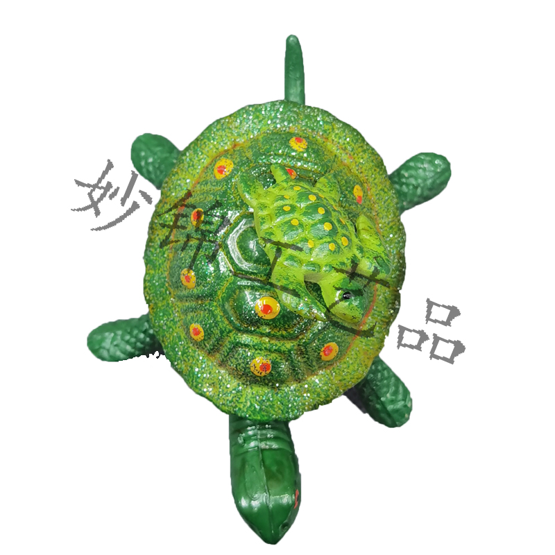 3D stereoscopic color plastic 4-inch gold powder mother and child turtle fridge magnet creative home background decoration handicraft decoration Item Picture