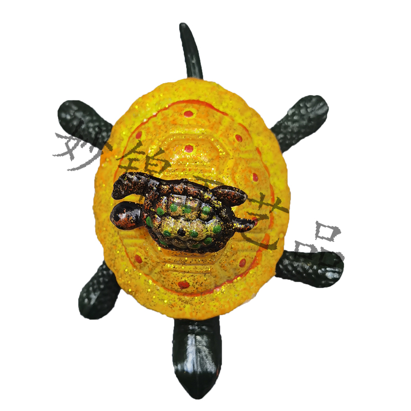 3D stereoscopic color plastic 4-inch gold powder mother and child turtle fridge magnet creative home background decoration handicraft decoration Specification image