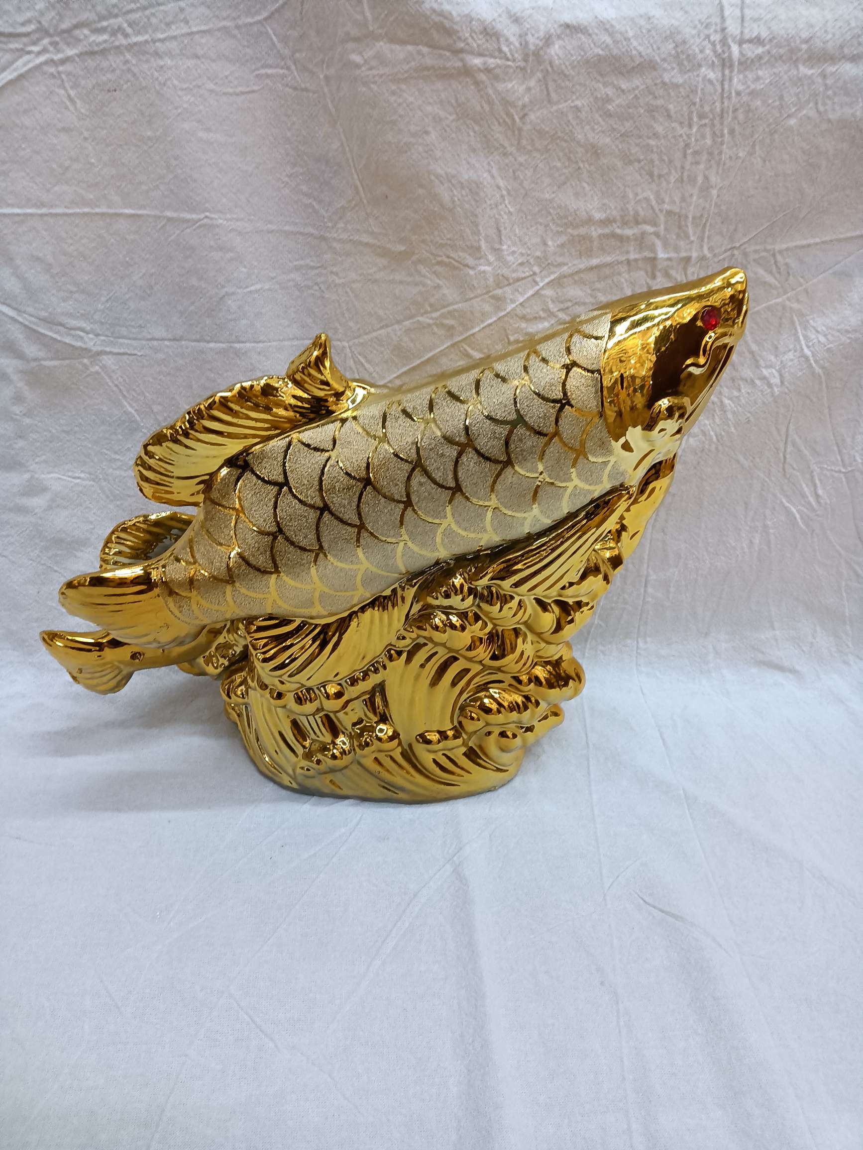 Baoxian Handicrafts Ceramic Ornament Fish 101 Golden Dragon Fish Specification image