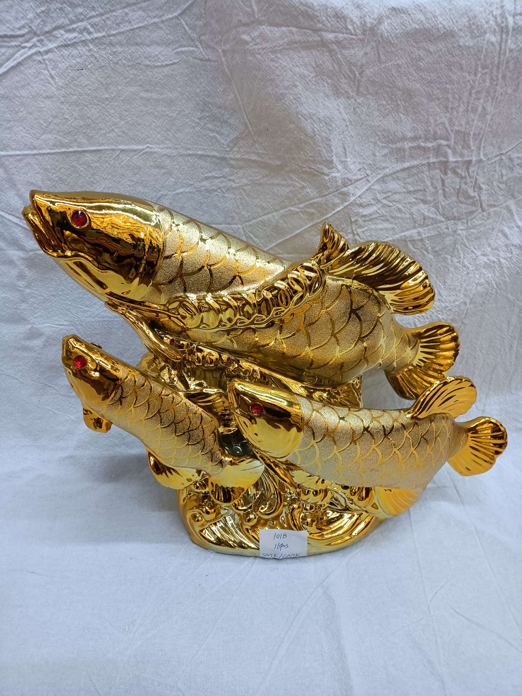 Baoxian Handicrafts Ceramic Ornament Fish 101 Golden Dragon Fish details Picture