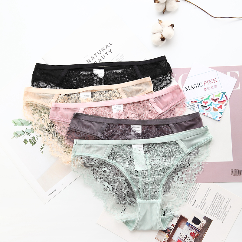 The Mystery of the Magic Box Underwear for women, pure cotton base, sexy lace, mid-low waist for women, pure temptation triangle underwear details Picture