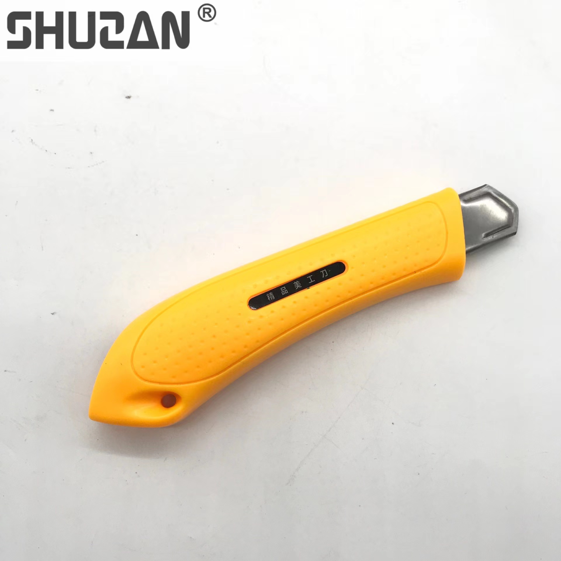 Shuzan Professional export brand yellow stainless steel detachable notebook engraving knife, small knife, express delivery detachable utility knife, portable hardware tools Specification image