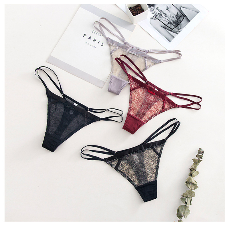 The Mystery of the Magic Box Classic low-waist belted women's Underwear with thin straps, seductive and sexy mesh women's underwear