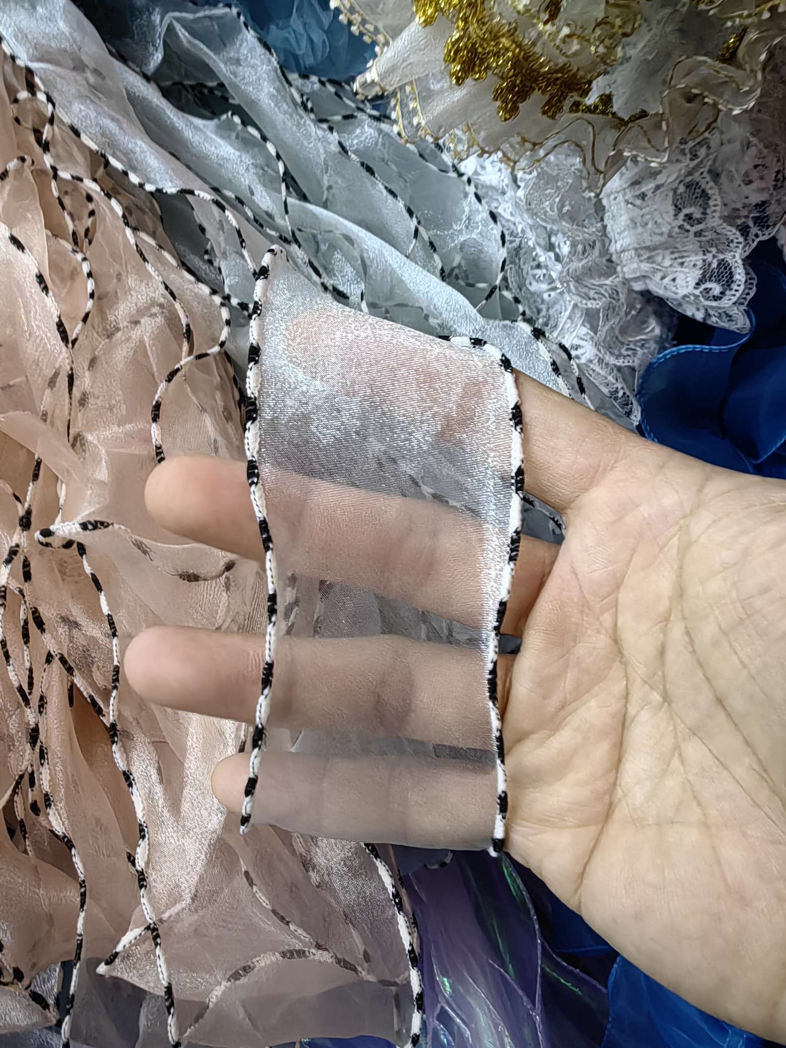 鱼尾纱/拷边/七彩花边细节图