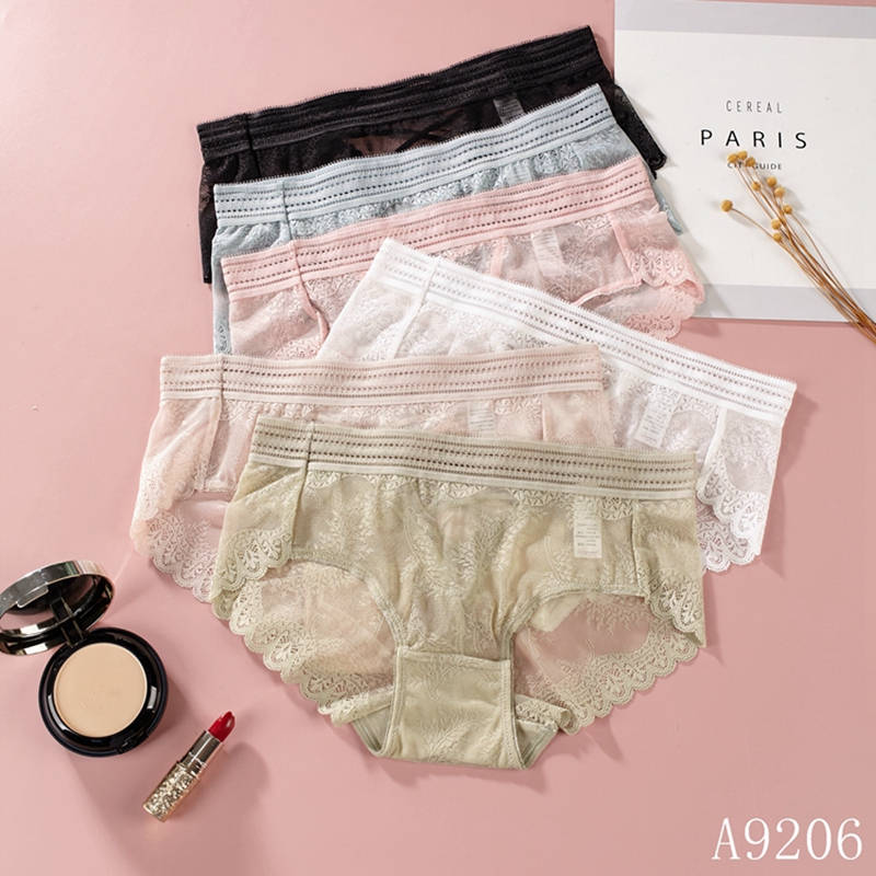 Magic Box Women's Lace Underwear Breathable Mesh Sweet mid-waist Seductive Lace Trim Triangle Underwear Application Scenario