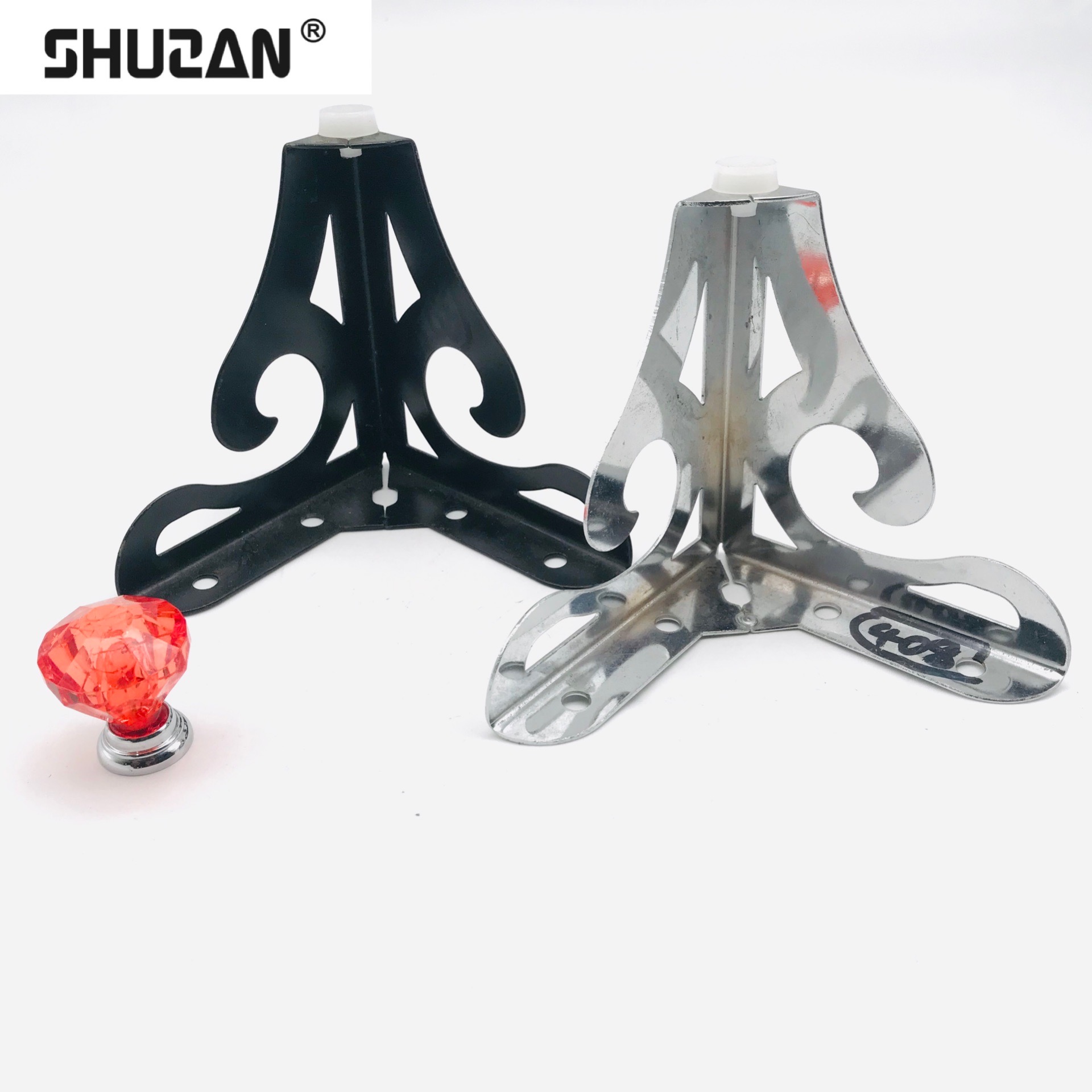 Shuzan aluminum alloy patterned sofa legs, cabinet legs, furniture support accessories, lock fastening, full-house customized special acrylic beads Item Picture