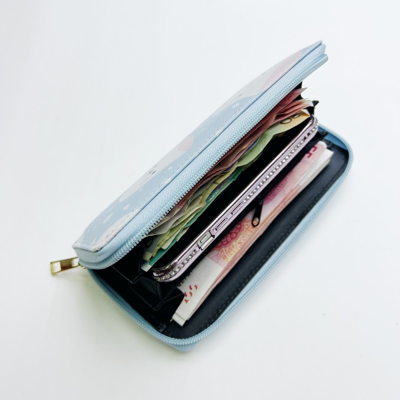 钱包/印花钱包/单拉包白底实物图