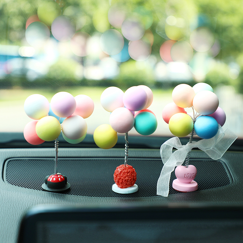 厂家直销 七彩告白气球粉色爱心玫瑰花米奇车载装饰汽车摆件