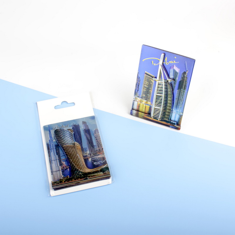 The manufacturer offers wholesale high-end foil paper soft magnetic 3D tourist souvenirs and magnetic fridge magnets for the Burj Al Arab Hotel in Dubai details Picture