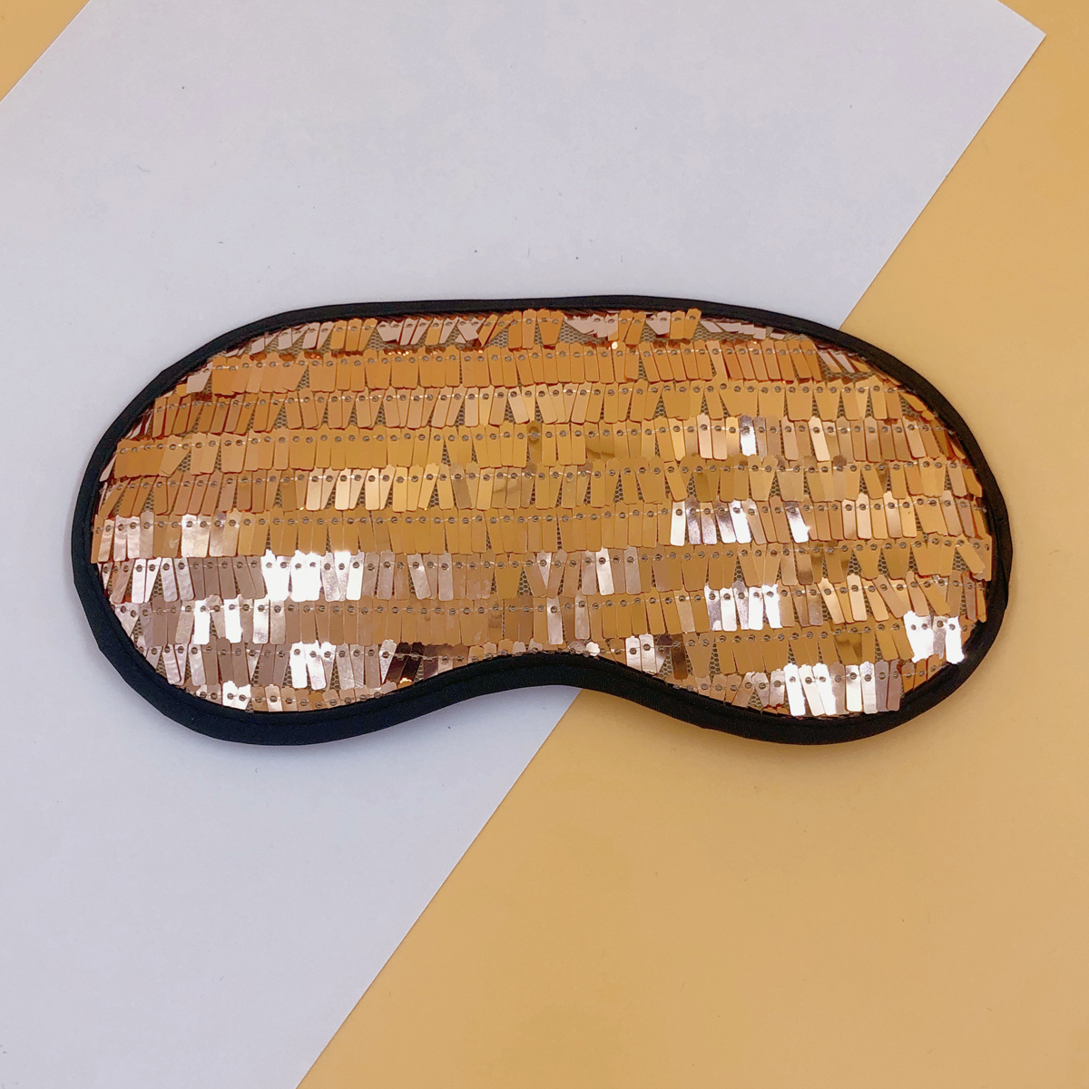 In-stock eye masks: Champagne-colored sequined glitter eye masks, student sleep eye masks, breathable and light-blocking, embroidered eye masks, plush eye masks, soft and comfortable, unisex eye masks. Customizable. Factory customization, sample production based on submission, and order production are all available Specification image