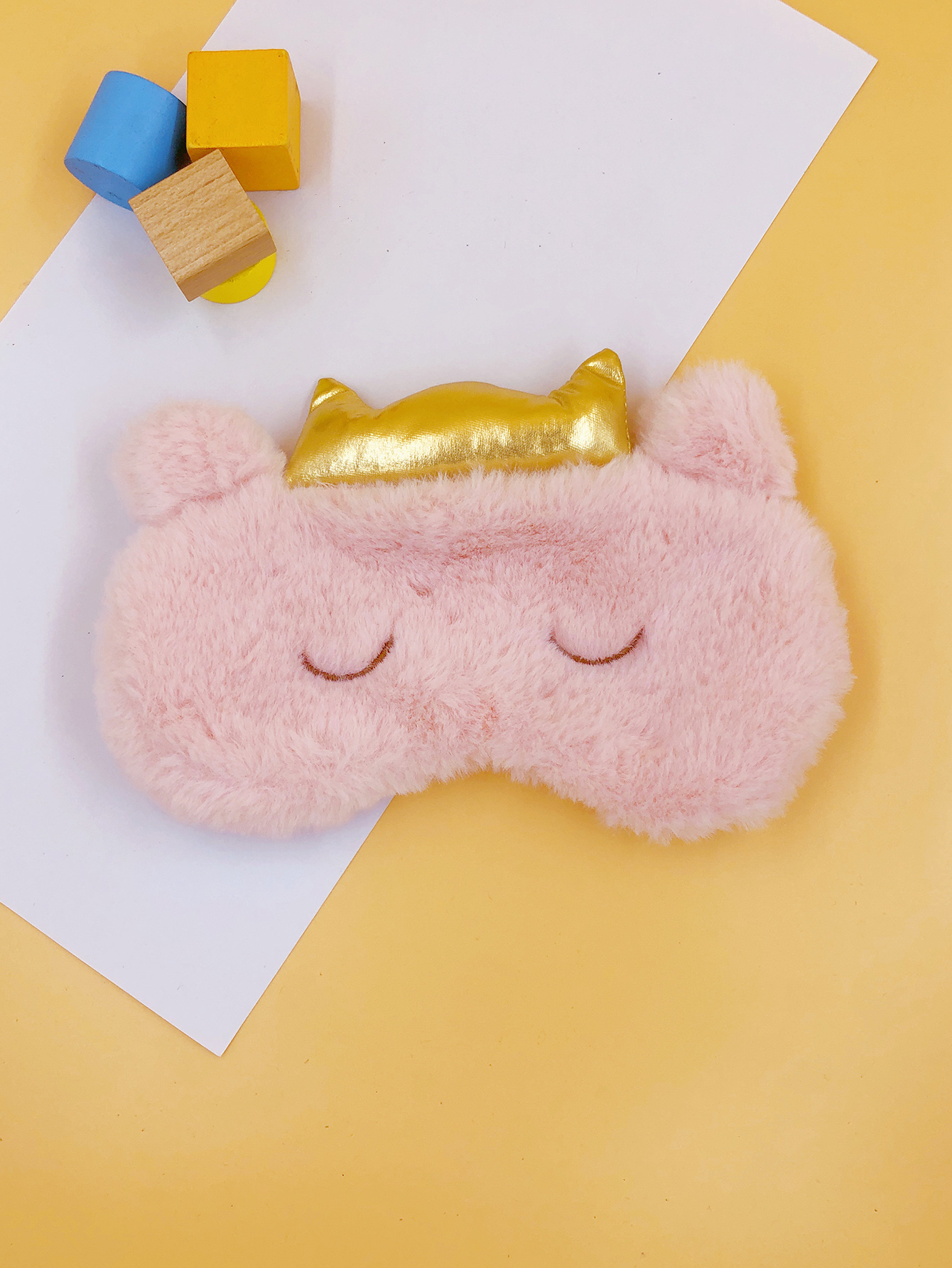 现货护眼罩卡通皇冠粉色眼罩学生睡眠眼罩透气遮光绣花眼罩毛绒眼罩柔软舒适男女通用护眼眼罩可定制厂家定制来稿打样订单生产均可详情图4