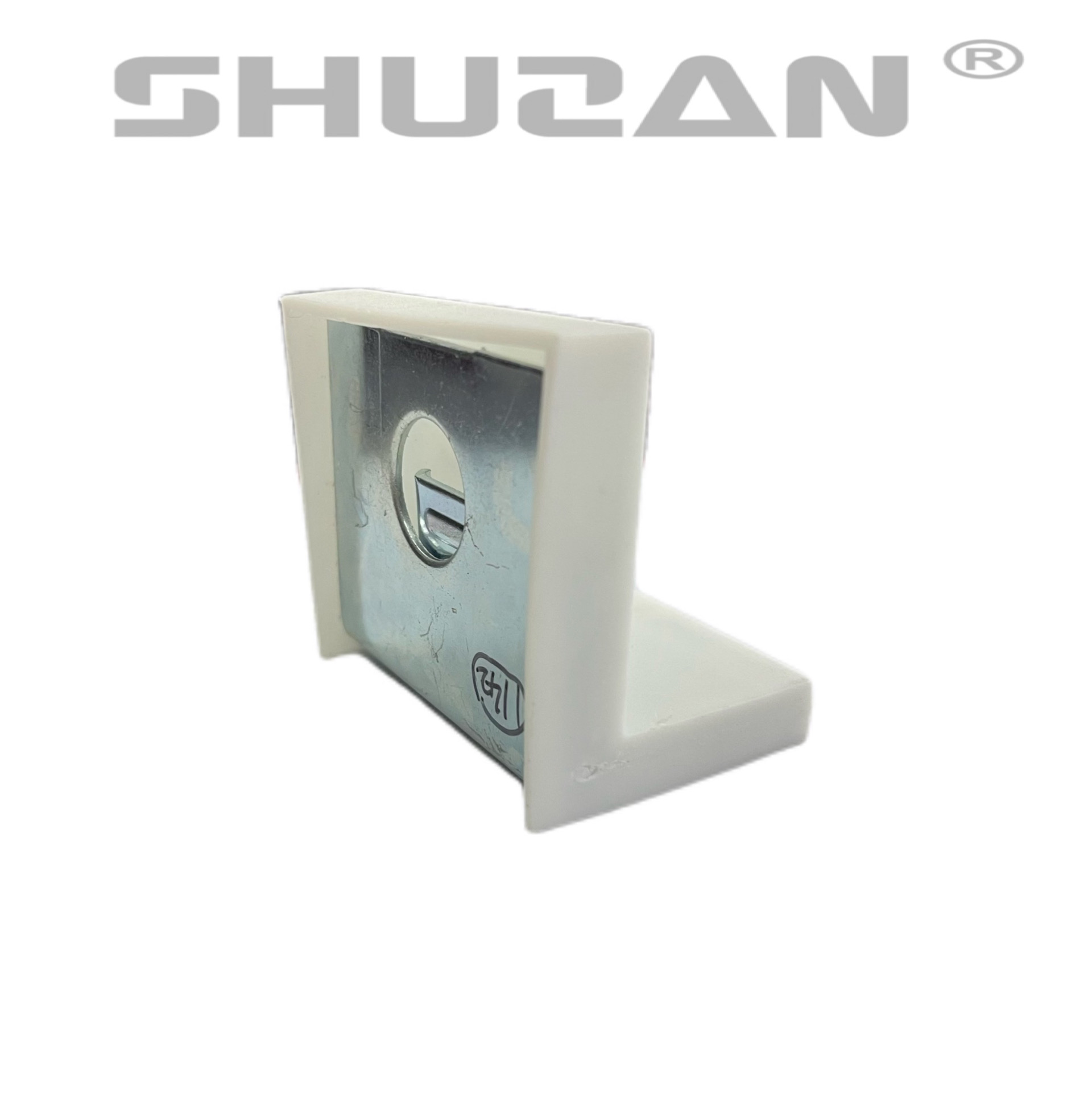 The Shuzan XX brand plastic right-angle hanging code connection parts, hanging codes, iron sheet hanging cabinet corner codes, and hardware accessories are sturdy and durable details Picture