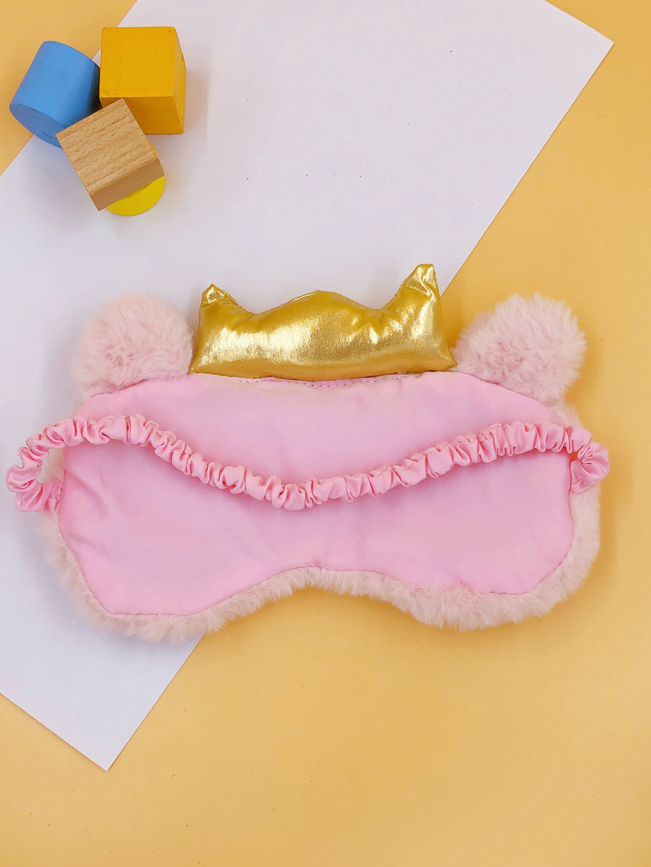 现货护眼罩卡通皇冠粉色眼罩学生睡眠眼罩透气遮光绣花眼罩毛绒眼罩柔软舒适男女通用护眼眼罩可定制厂家定制来稿打样订单生产均可详情图3