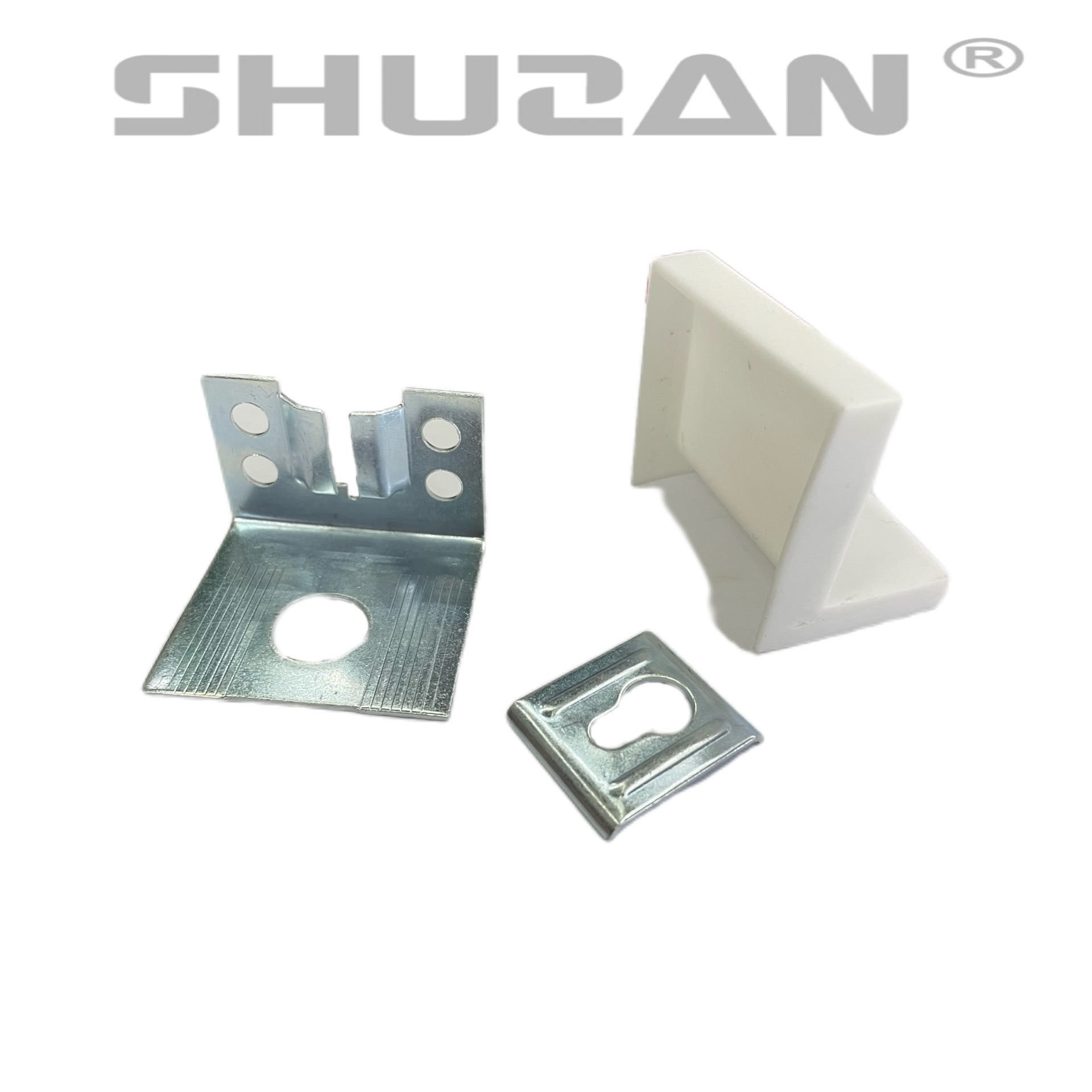 The Shuzan XX brand plastic right-angle hanging code connection parts, hanging codes, iron sheet hanging cabinet corner codes, and hardware accessories are sturdy and durable Application Scenario