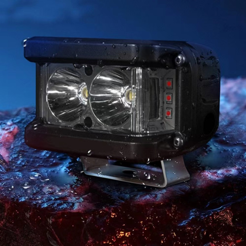 Car LED spotlights, 38W work lights, 3-sided red and blue flashing warning lights, super bright model Specification image