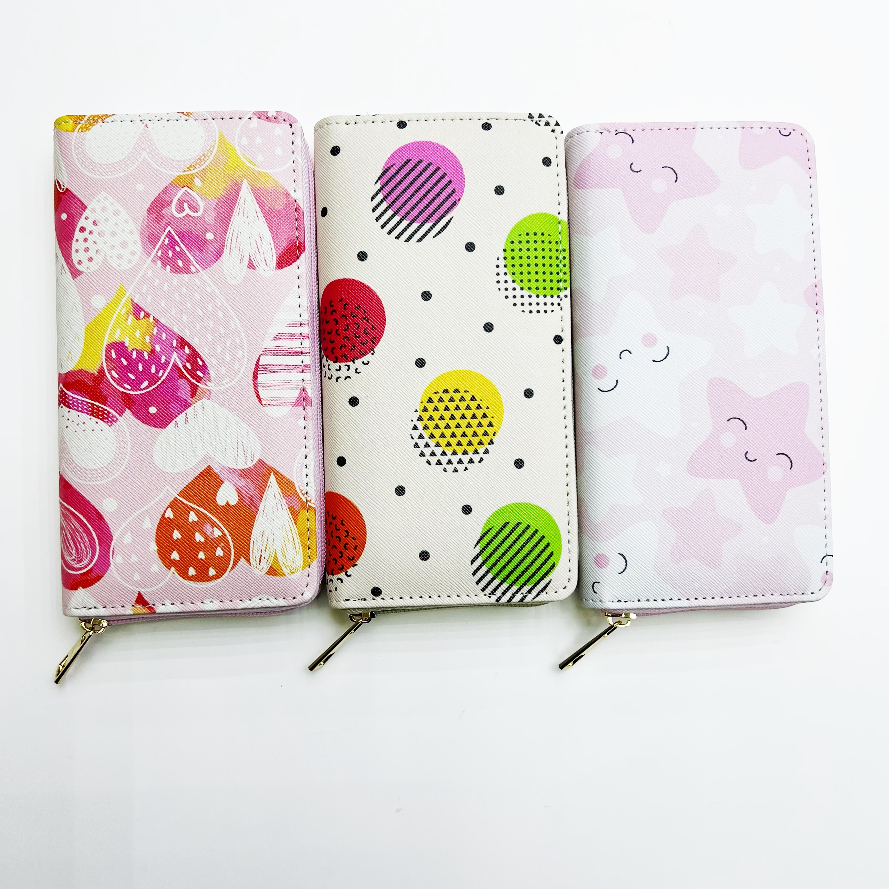 Cross-border exclusive in-stock heart-shaped printed wallets, star short coin purses, ID bags, small item bags, factory details Picture