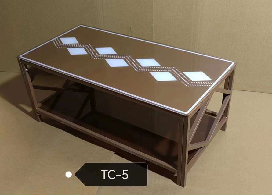 简约现代玻璃茶几家用长方形双层经济型客厅小户型茶桌圆桌可移动小茶几熊猫籐家具款