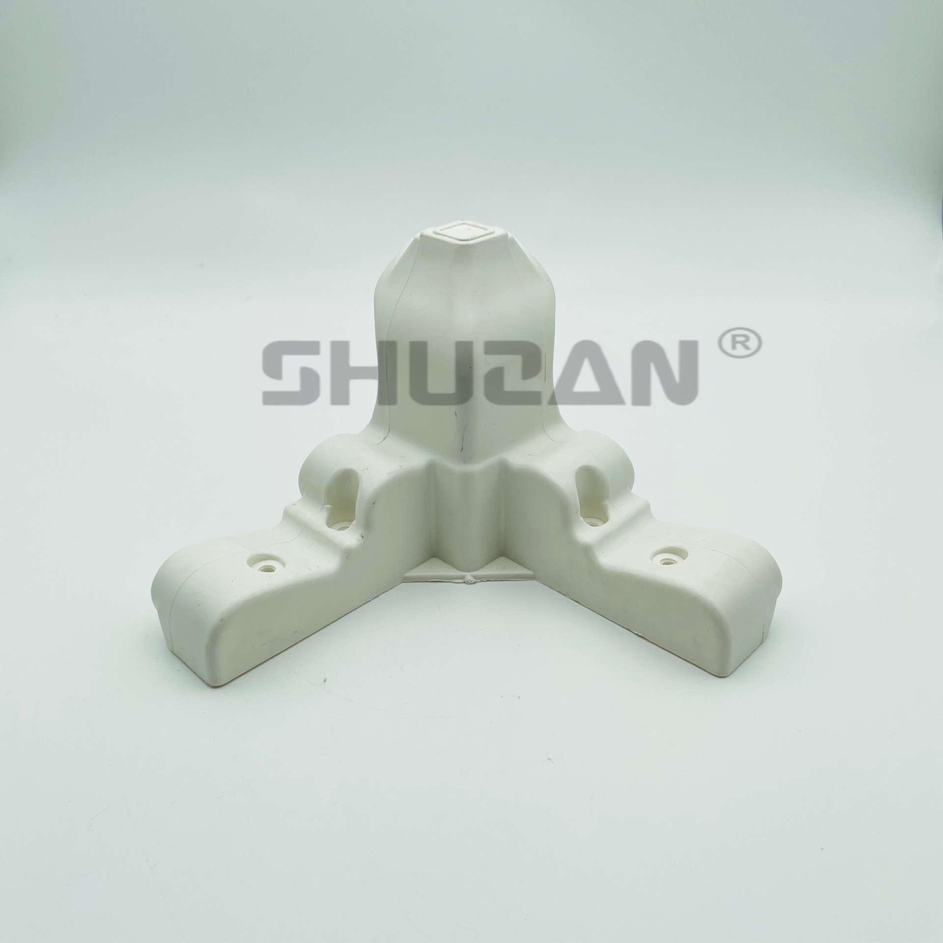 Shuzan high-quality white plastic cabinet foot hardware accessories set, essential for home furniture, stable and durable, Model C300 003 details Picture
