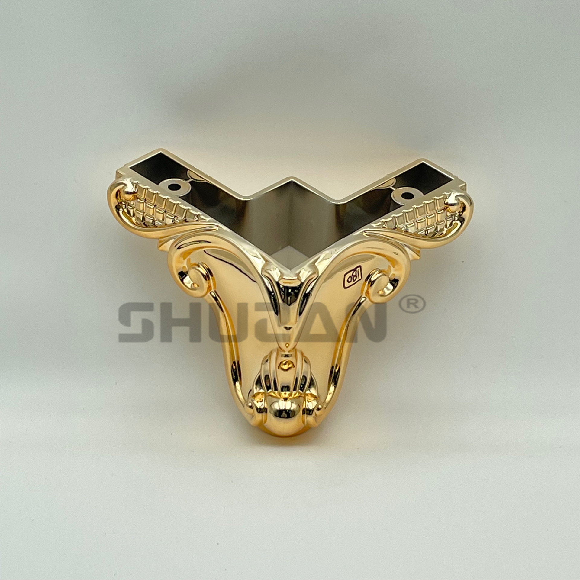 Shuzan high-quality brand golden plastic table legs, hardware accessories, universal cabinet legs, furniture support feet, stable and strong load-bearing capacity, model X100 003