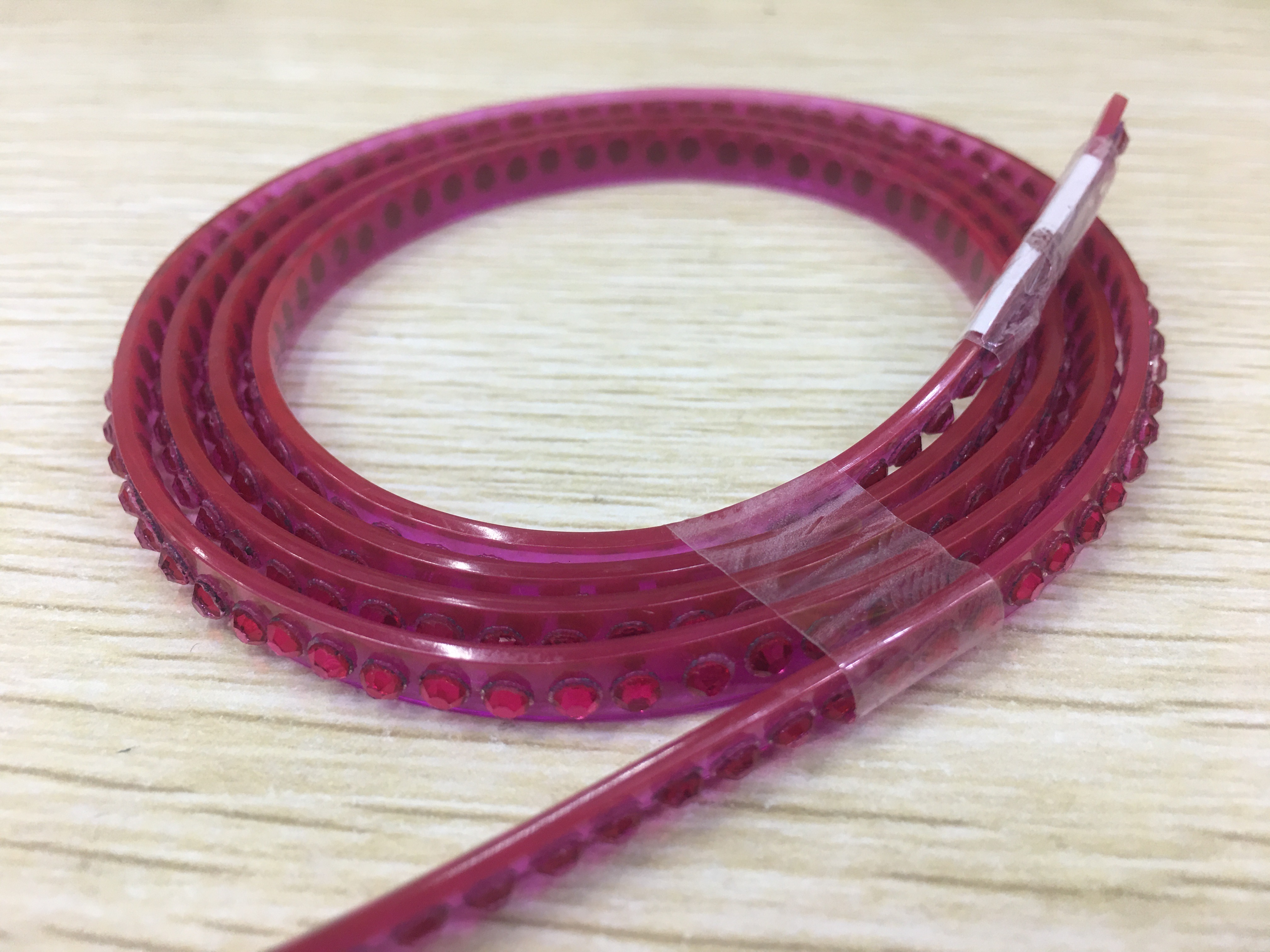 爆款高档女鞋鞋面材料超透明PVC水钻条罗马凉鞋钻装饰配件