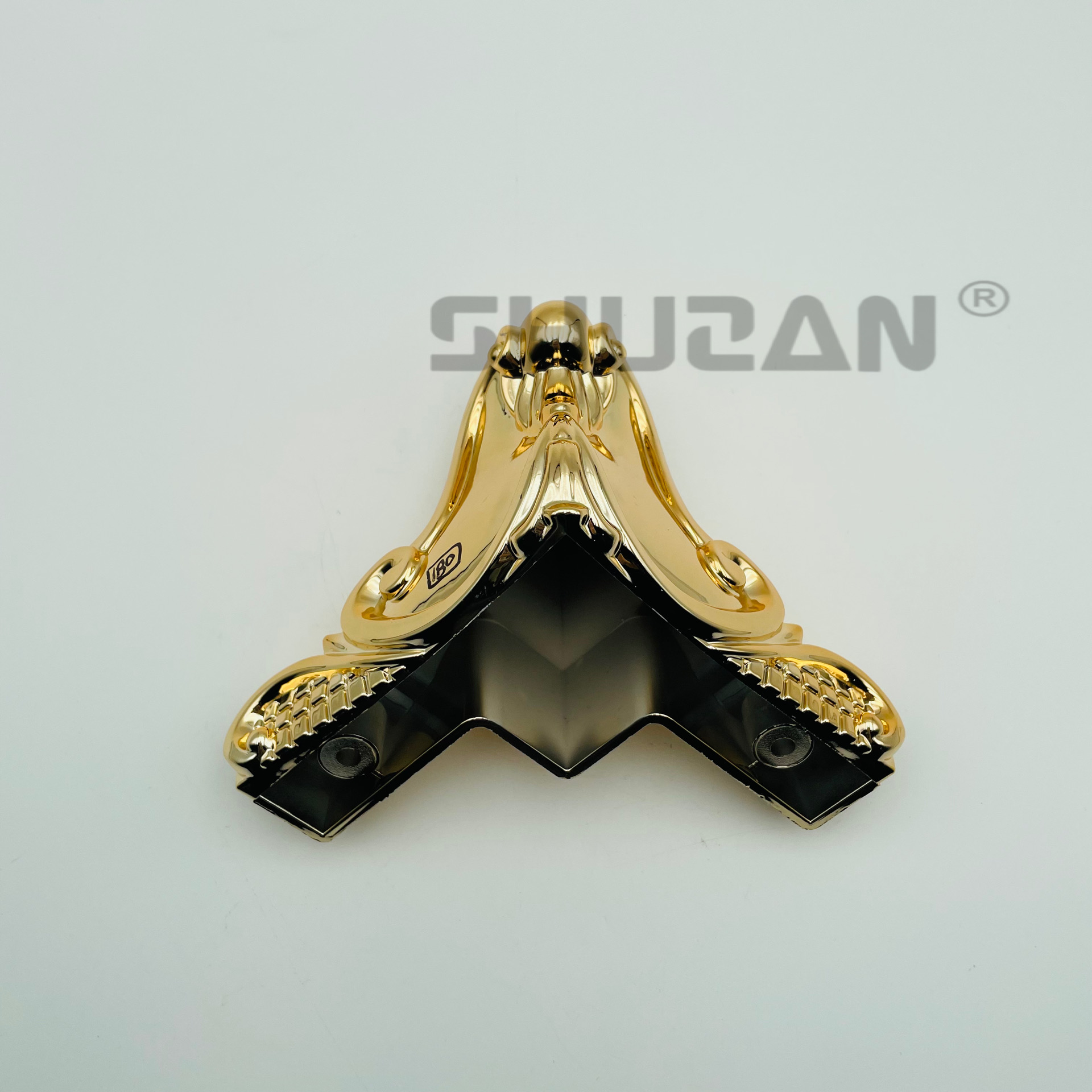Shuzan high-quality brand golden plastic table legs, hardware accessories, universal cabinet legs, furniture support feet, stable and strong load-bearing capacity, model X100 003 Specification image