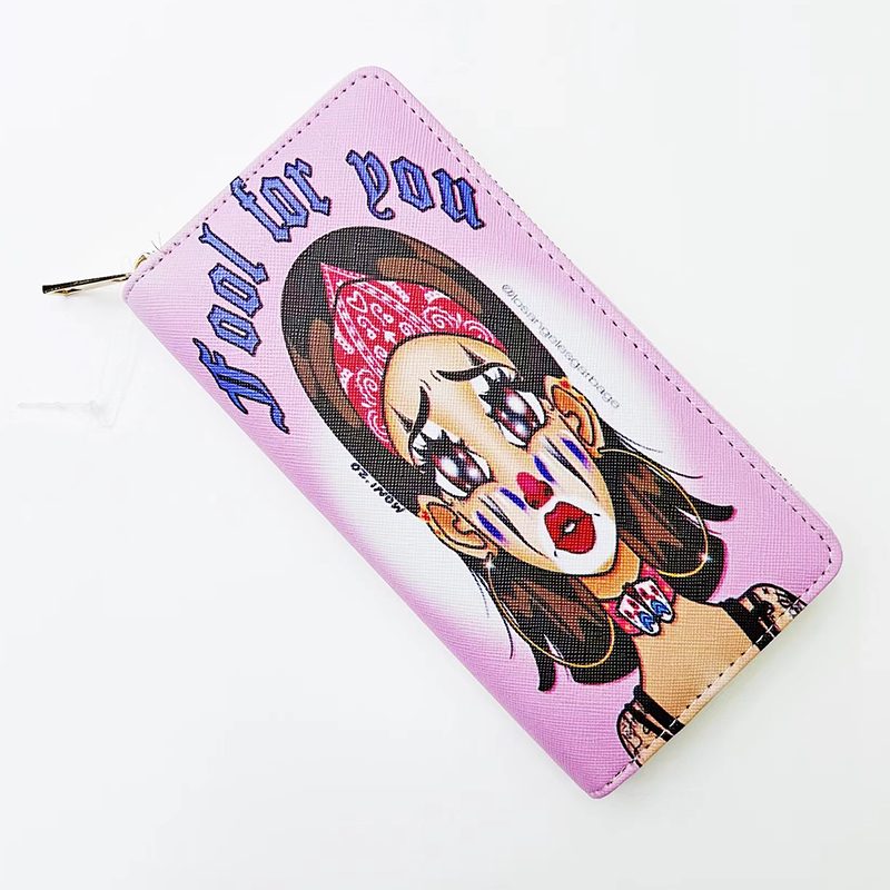 Hot-selling European and American wallet manufacturer direct sales. Trendy graffiti card cases, European and American ID cases, small item cases. Yiwu factory Specification image