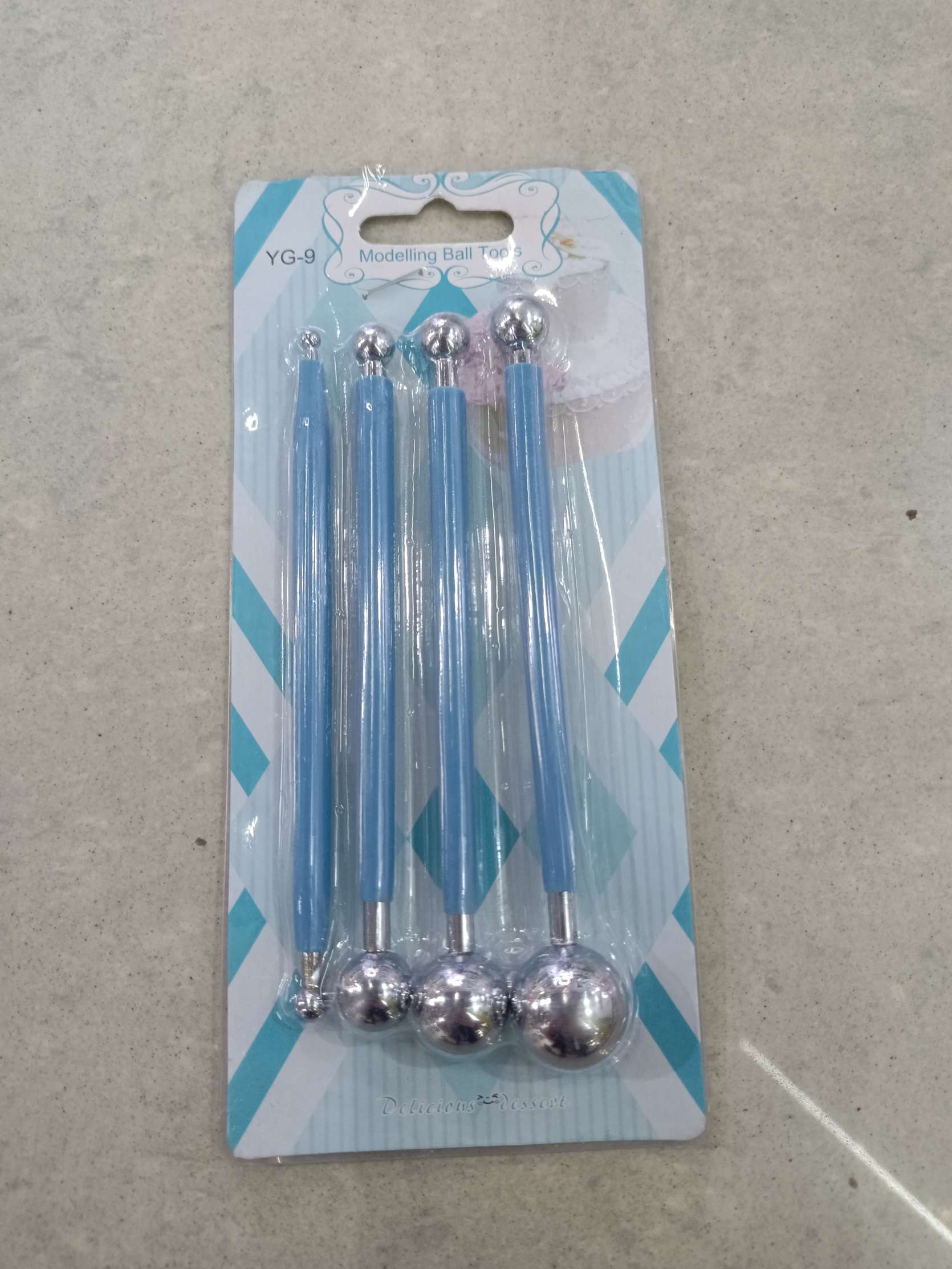 烘焙 4件套8头不锈钢头球形丸棒雕刻组 翻糖蛋糕装饰工具模具精装