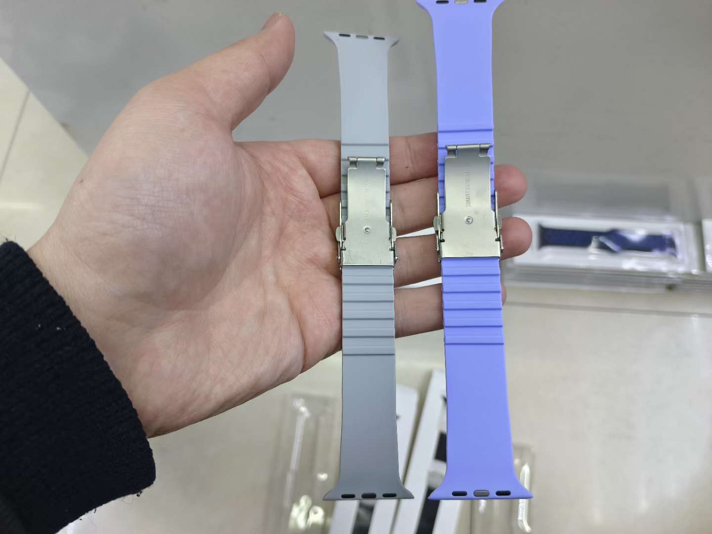 شريط ساعة ساعة مشبك معدني قابل للطي السيليكون detail image 15