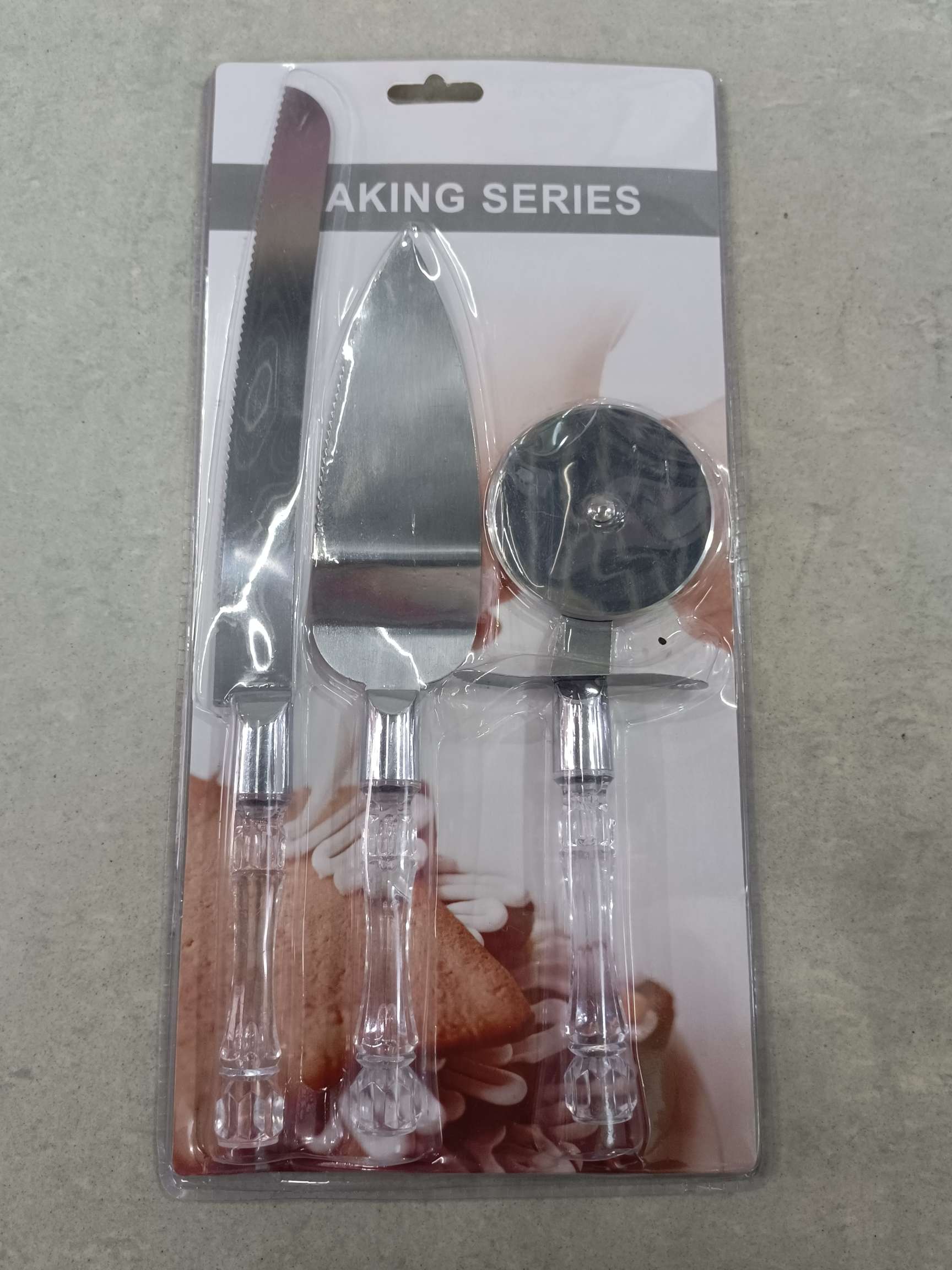 厂家批发家用厨房不锈钢水晶柄套装 蛋糕刀披萨铲刀烘焙工具