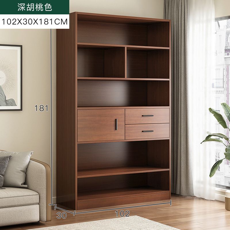 书架落地书柜置物架客厅靠墙格子柜家用简易实木色收纳柜子储物柜详情图5
