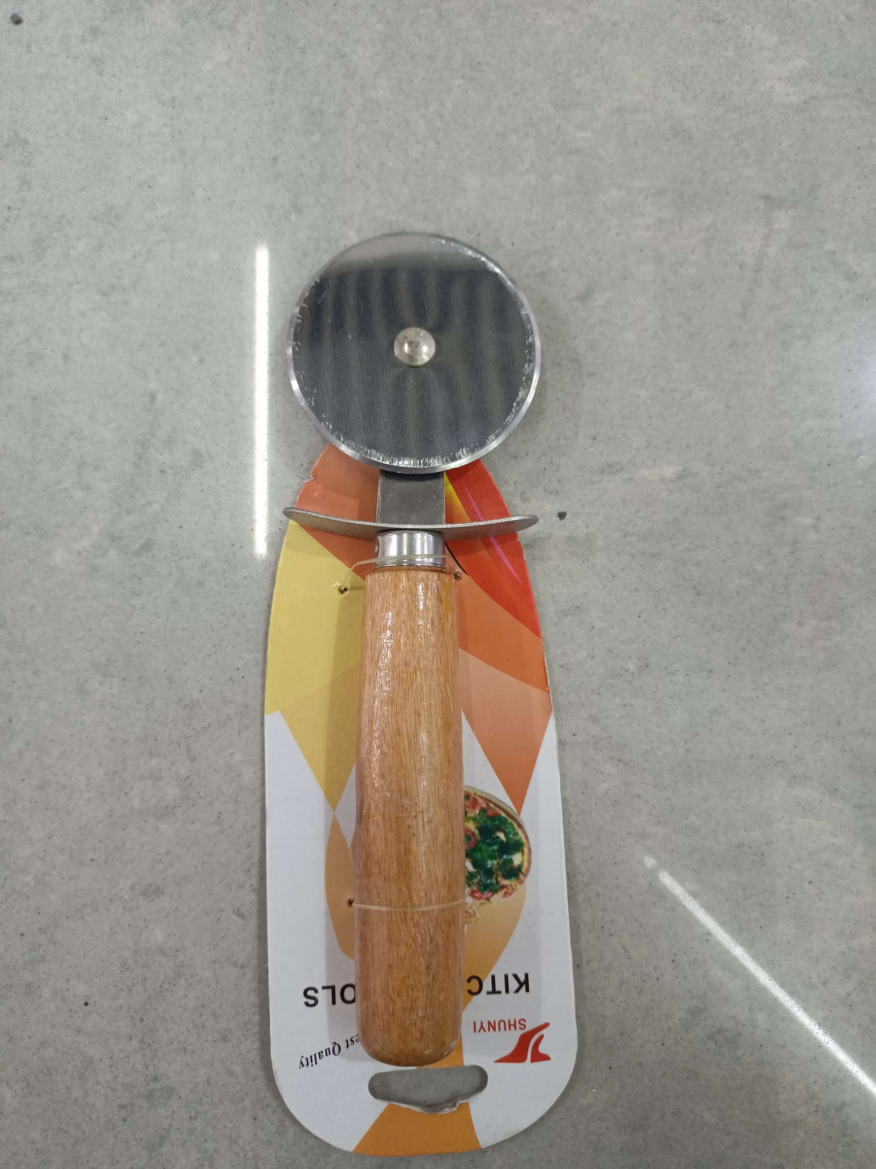 批发木柄不锈钢塑料柄披萨器披萨刀轮铲滚轮式介饼器烘焙用具